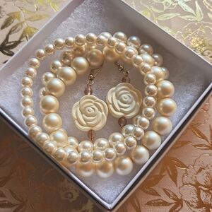 Handmade Bracelet & Earring Set - 18k Gold Plated